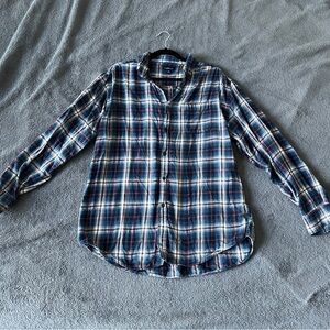 🔥Croft & Barrow Navy and Red Plaid Shirt